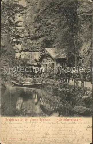 Hinterhermsdorf Bootsstation obere Schleuse Kat. Sebnitz