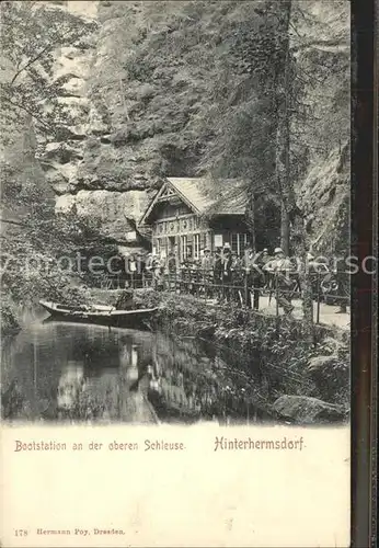 Hinterhermsdorf Obere Schleuse Bootsstation Kat. Sebnitz