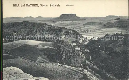 Rathen Saechsische Schweiz mit Lilienstein Kat. Rathen Sachsen