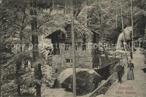 Rathen Saechsische Schweiz Amselfall Gartenrestaurant Kat. Rathen Sachsen