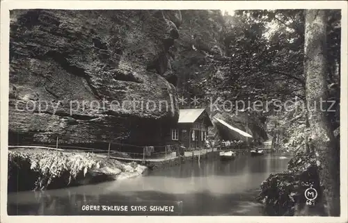 Hinterhermsdorf Obere Schleuse Bootsstation Kat. Sebnitz