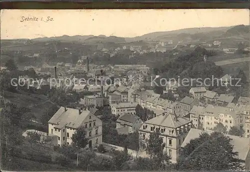 Sebnitz Blick ueber die Stadt Kat. Sebnitz