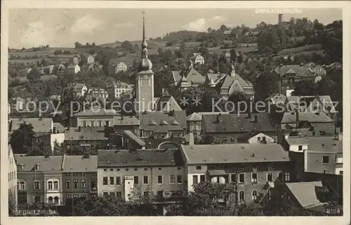 Sebnitz Stadtbild mit Kirche Kat. Sebnitz