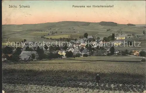 Hinterhermsdorf Panorama Kat. Sebnitz