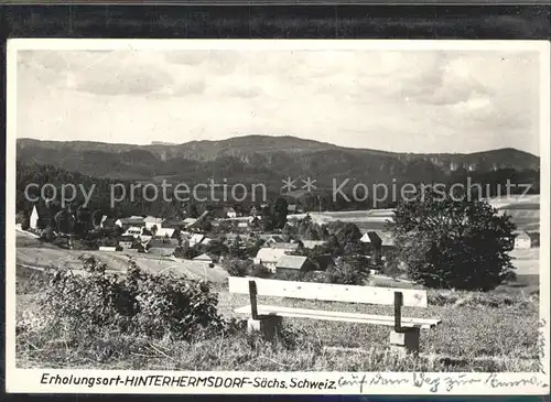 Hinterhermsdorf Panorama Erholungsort Kat. Sebnitz