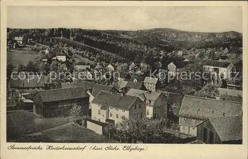 Hinterhermsdorf Panorama Sommerfrische Elbgebirge Kat. Sebnitz