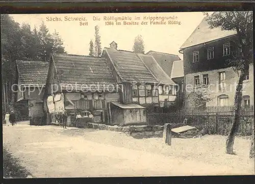 Krippen Bad Schandau Roelligmuehle im Krippengrund Bahnpost Kat. Bad Schandau