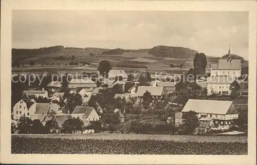 Hinterhermsdorf Ortsansicht mit Kirche Kat. Sebnitz