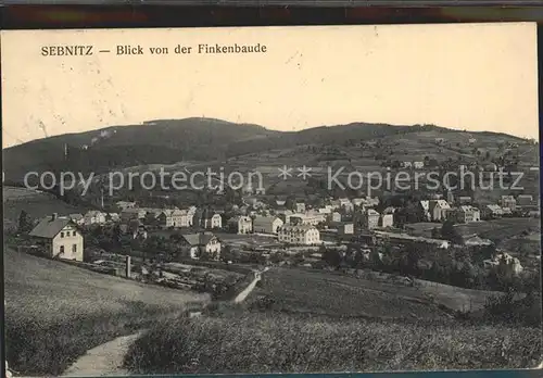 Sebnitz Panorama Blick von der Finkenbaude Kat. Sebnitz