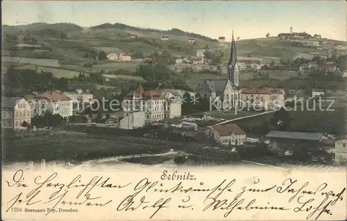 Sebnitz Ortsansicht mit Kirche Kat. Sebnitz