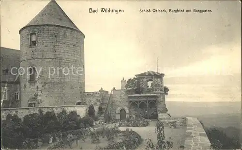 Bad Wildungen Schloss Waldeck Burgfried Burggarten  Kat. Bad Wildungen