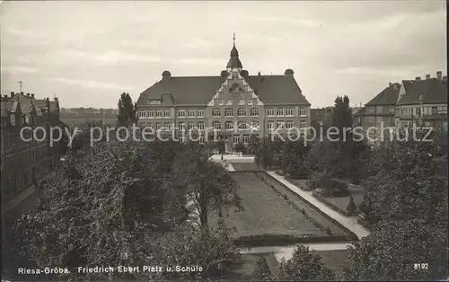 Groeba Friedrich Ebert Platz Schule  Kat. Riesa