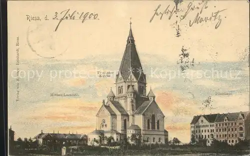 Riesa Sachsen Trinitatiskirche Pfarrhaus Militair Lazareth Kat. Riesa