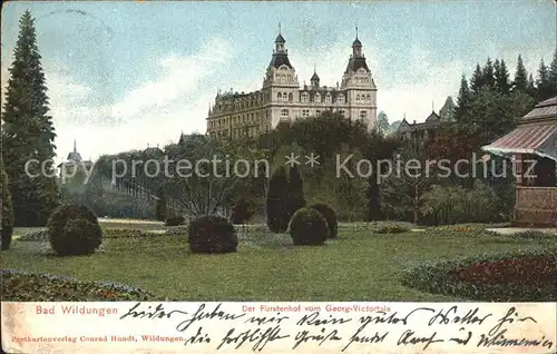 Bad Wildungen Hotel Fuerstenhof vom Georg Viktor Tal Kat. Bad Wildungen