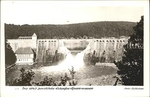 Waldeck Edersee 1943 zerstoerte Sperrmauer Edertalsperre Kat. Edertal