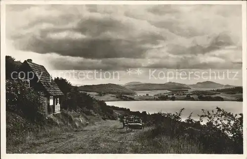 Bringhausen Blick auf Edersee Halbinsel Scheid Berge Kat. Edertal