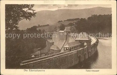 Edersee Edertalsperre Sperremauer Stausee Kat. Edertal