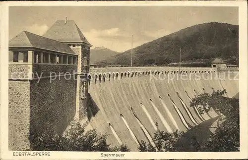 Waldeck Edersee Edertalsperre Sperrmauer Schloss Uhrenkopf Berg Kat. Edertal