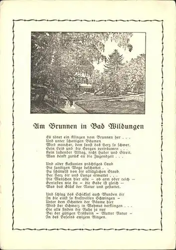 Bad Wildungen Am Brunnen Kurpark Gedicht Kat. Bad Wildungen