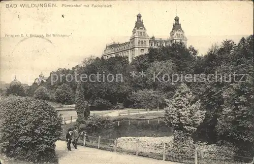 Bad Wildungen Fuerstenhof mit Fackelteich Kat. Bad Wildungen