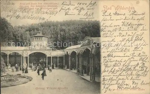 Bad Wildungen Georg Viktor Quelle Reichspost Kat. Bad Wildungen