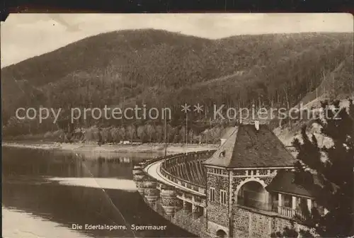 Edersee Sperrmauer Edertalsperre Kat. Edertal