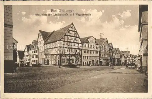 Bad Wildungen Marktplatz Lindenstrasse Wegaerstrasse Kat. Bad Wildungen