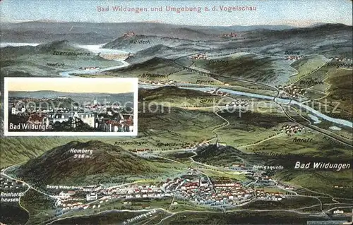 Bad Wildungen Die Umgebung aus der Vogellschau Kat. Bad Wildungen