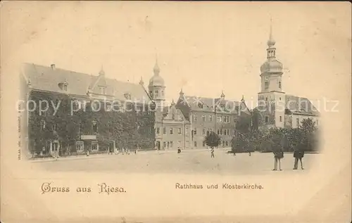 Riesa Sachsen Rathaus und Klosterkirche Kat. Riesa