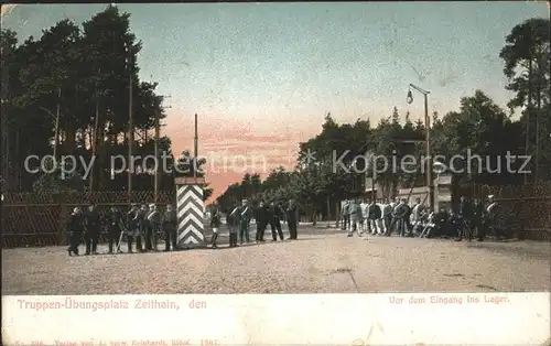 Zeithain Truppen  uebungsplatz Vor dem Eingang ins Lager Kat. Zeithain