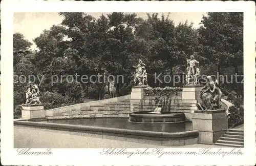 Chemnitz Schillingsche Figuren am Theaterplatz Kat. Chemnitz