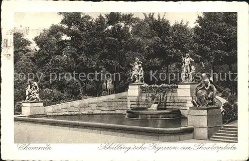 Chemnitz Theaterplatz Schillingsche Figuren Kat. Chemnitz