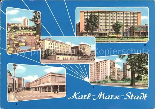 Karl Marx Stadt Chemnitzer Hof Hotel Moskau Klosterstrasse Poststrasse Kat. Chemnitz