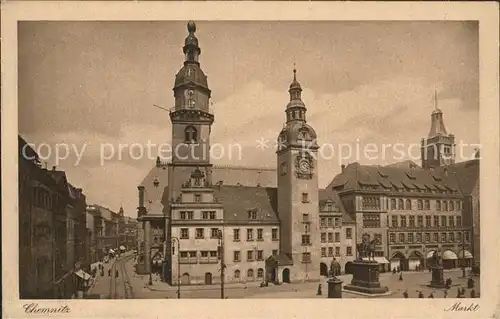 Chemnitz Markt Rathaus Kat. Chemnitz