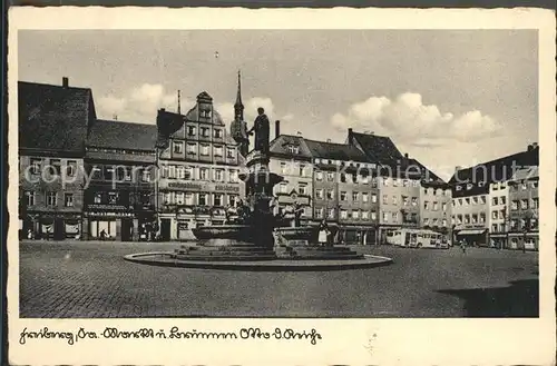 Freiberg Sachsen Markt und Brunnen Otto des Reichen Kat. Freiberg