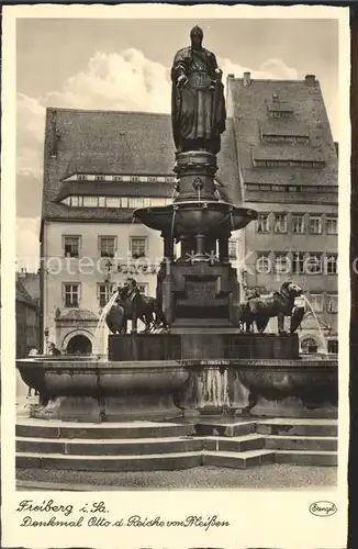 Freiberg Sachsen Brunnen Denkmal Otto der Reiche von Meissen Kat. Freiberg