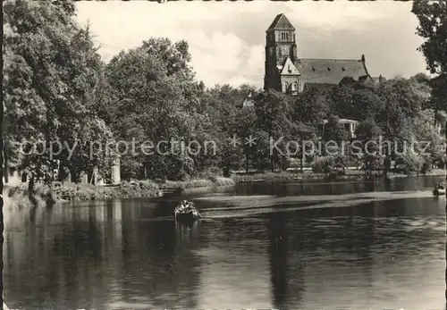 Karl Marx Stadt Schlossteich mit Schlosskirche Kat. Chemnitz