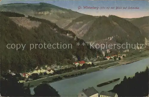 Schmilka mit Grossem Winterberg / Bad Schandau /Saechsische Schweiz-Osterzgebirge LKR