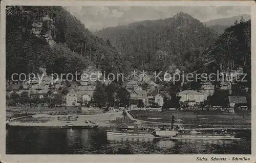 Schmilka Teilansicht Elbedampfer / Bad Schandau /Saechsische Schweiz-Osterzgebirge LKR