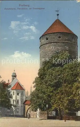 Freiberg Sachsen Donatsturm Durchblick zur Donatsgasse Kat. Freiberg