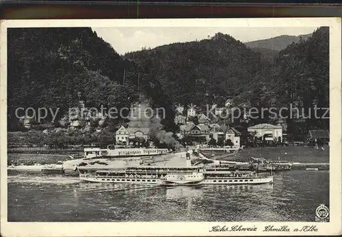 Schmilka Teilansicht Dampfer / Bad Schandau /Saechsische Schweiz-Osterzgebirge LKR