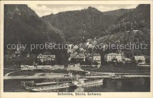 Schmilka Teilansicht Dampfer / Bad Schandau /Saechsische Schweiz-Osterzgebirge LKR