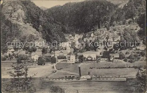 Schmilka Teilansicht Dampfer / Bad Schandau /Saechsische Schweiz-Osterzgebirge LKR