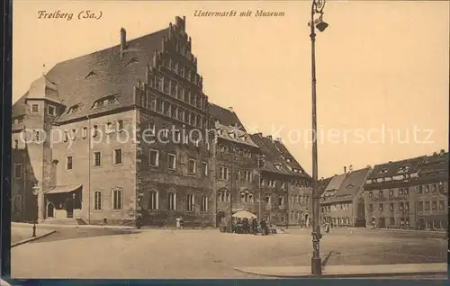 Freiberg Sachsen Untermarkt mit Museum Kat. Freiberg