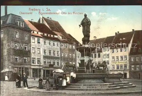 Freiberg Sachsen Obermarkt Brunnendenkmal Otto des Reichen Kat. Freiberg