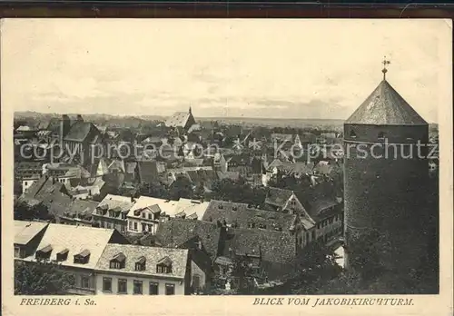 Freiberg Sachsen Blick vom Jakobi Kirchturm Kat. Freiberg