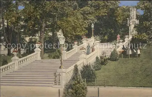 Freiberg Sachsen Albert Park Freitreppe Kat. Freiberg