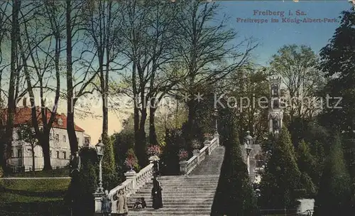 Freiberg Sachsen Freitreppe im Koenig Albert Park Kat. Freiberg