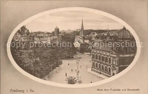 Freiberg Sachsen Blick ueber Postplatz und Hornstrasse Kat. Freiberg