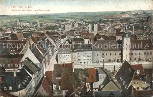 Freiberg Sachsen Blick auf die Stadt vom Petersturm Kat. Freiberg